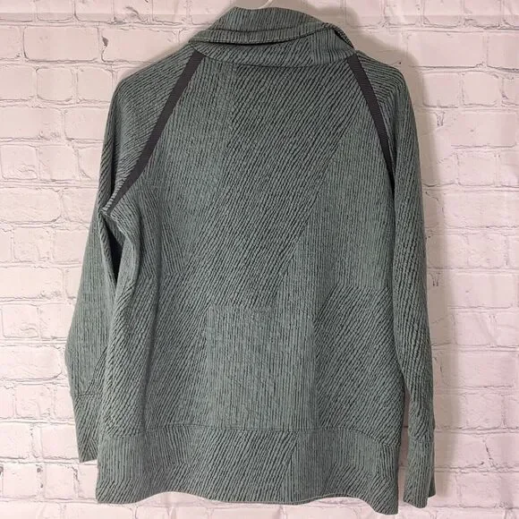 Kirkland Signature Jacquard Mockneck Cozy Pullover Women's M Green/Teal - Picture 7 of 12